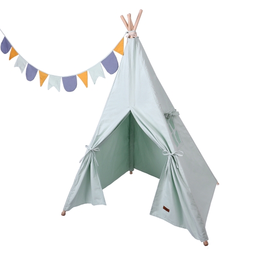 LAT キッズテント テントハウス 子供テント インディアンテント 秘密基地 知育玩具 子供用テント kids tent 睡眠テント 収納バッグ付き お誕生日 出産祝い プレゼント 緑